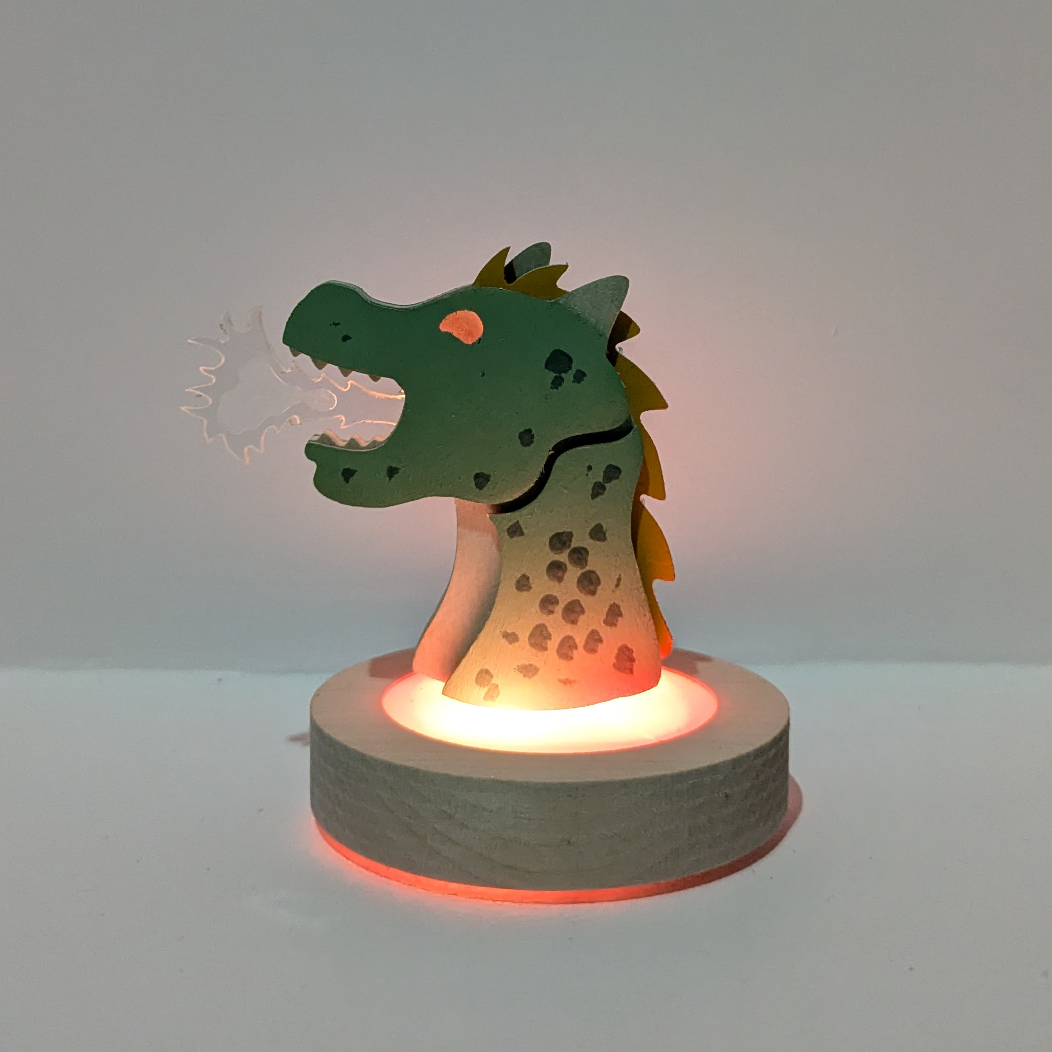 Lampe De Chevet Artisanale Dragon KROKMOU - Personnalisable Avec Prénom, Céramique Noire, Abat-jour Coton - 10