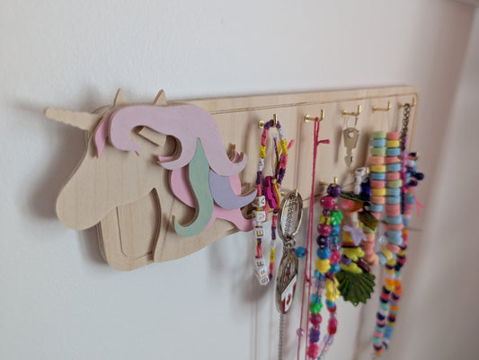 Porte-bijoux mural en bois – Chambre d’enfant